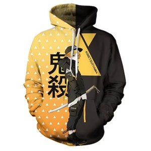 Demon Slayer: Kimetsu no Yaiba Agatsuma Zenitsu Hoodie Cartoon (size 3XL)